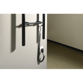 KARBO radiateur de serviette électrique, rond, 400x1120mm, 87 W, noir mat