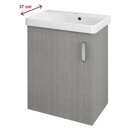 THEIA Vanity Unité 50,9x70x35cm, 1x porte, gauche, chêne argenté