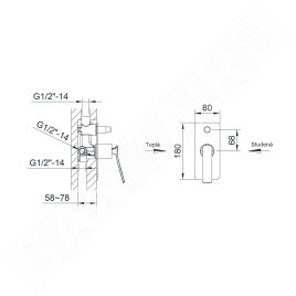 Sapho Jumper - Mitigeur de douche encastré avec inverseur et corps d’encastrement, chrome JM042