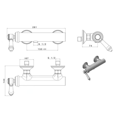 Sapho Vienna - Mitigeur de douche, chrome VO011