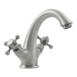 ANTEA Tall Washbasin Mixer Tap with Pop Up Waste, brushed nickel