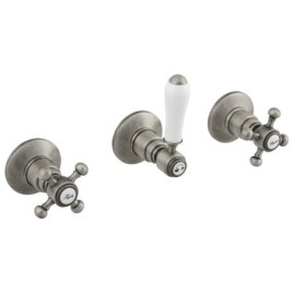 ANTEA Robinet de mélangeur de douche en béton, 2 voies, nickel brossé