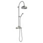 Colonne de douche ANTEA avec branchement de robinet, douche à la tête et à la main, nickel