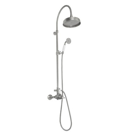 ANTEA Set de douche Combi avec robinet de mélangeur thermostatique, nickel brossé