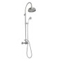 ANTEA Set de douche Combi avec robinet de mélangeur thermostatique, nickel brossé