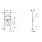 Geberit Duofix - Bâti-support pour lavabo, 112 cm, robinetterie sur plage 111.430.00.1