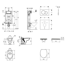 Geberit Kombifix - Set d'installation pré-murale, cuvette Alpha avec abattant