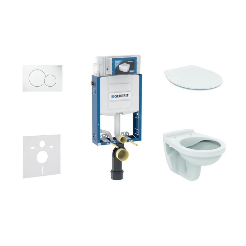 Geberit Duofix - Set d'installation pré-murale, cuvette Alpha avec abattant, plaque de déclenchement Sigma50