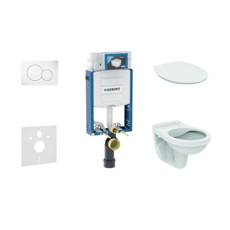 Geberit Duofix - Set d'installation pré-murale, cuvette Alpha avec abattant, plaque de déclenchement Sigma50