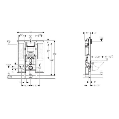 Geberit Duofix - Bâti-support pour WC suspendu