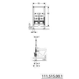 Geberit Duofix - Bâti-support pour bidet, 82 cm, universel