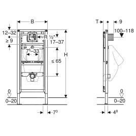 Geberit Duofix - Bâti-support Duofix Universal pour urinoir