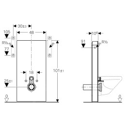 Geberit Monolith - Module sanitaire pour WC suspendu