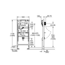 Grohe Rapid SL - Bâti-support pour urinoir