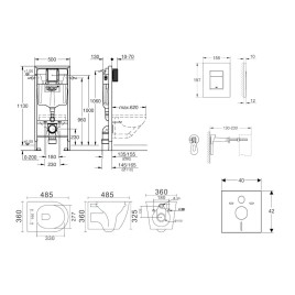 Grohe Rapid SL - Set de bâti-support, cuvette Gaia et abattant softclose