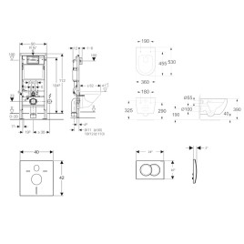 Geberit Duofix - Set de bâti-support, cuvette Oudee et abattant softclose