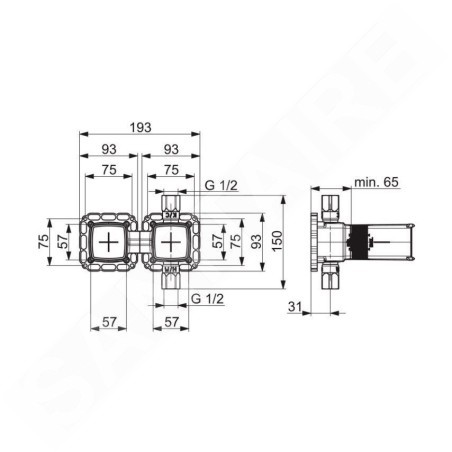 Hansa Matrix - Corps d’encastrement pour mitigeur de douche encastré DN15 44000100