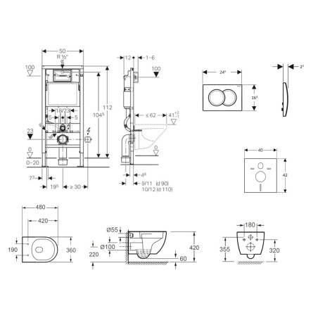 Geberit Duofix - Set de bâti-support, cuvette Oudee et abattant softclose