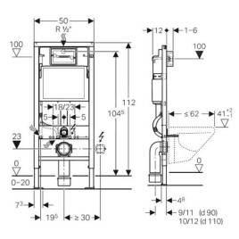 Geberit Duofix - Bâti-support pour WC suspendu