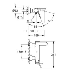Grohe Plus - Mitigeur de baignoire, chrome 33553003