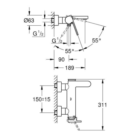 Grohe Plus - Mitigeur de baignoire, chrome 33553003