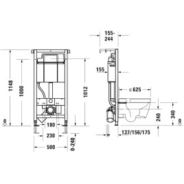 Duravit DuraSystem - Bâti-support Standard pour WC suspendu