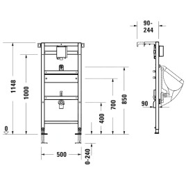 Duravit DuraSystem - Bâti-support pour urinoir