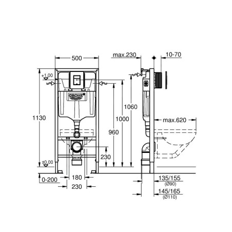 Grohe Solido - Bâti-support pour WC suspendu