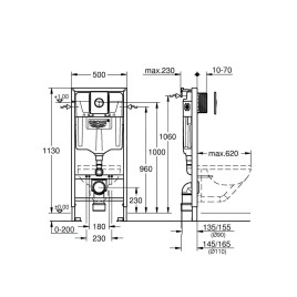 Grohe Rapid SL - Set de montage mural pour toilettes suspendues