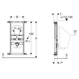 Geberit Kombifix - Élément de montage pour urinoir