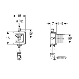 Geberit Accessoires - Kit pour le montage brut pour urinoirs Preda, Selva et Tamina
