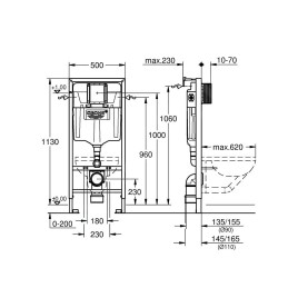 Grohe Rapid SL - Installation murale pour toilettes suspendues