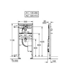Grohe Rapid SL - Élément d'installation mural pour lavabo