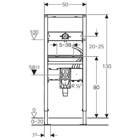 Geberit Duofix - Bâti-support pour lavabo