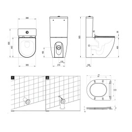 Ravak - WC à poser avec abattant SoftClose, évacuation vario, remplissage latéral, RimOff, blanc X01870