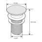 Bonde de lavabo, ClickClack, sans trop-plein, blanc 30901031