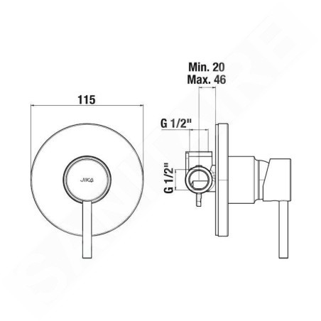 Jika Mio Style - Mitigeur encastrée, avec corps d’encastrement, chrome H3312F60040001