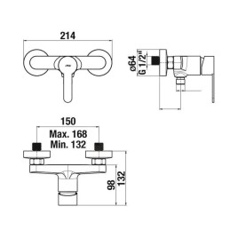 Jika Lyra Smart - Mitigeur de douche, chrome H3311Z70044001