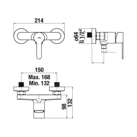 Jika Lyra Smart - Mitigeur de douche, chrome H3311Z70044001