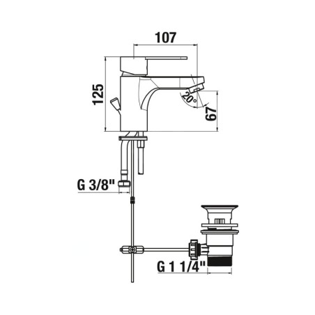 Jika Lyra Smart - Mitigeur de lavabo avec vidage, chrome H3111Z10041111