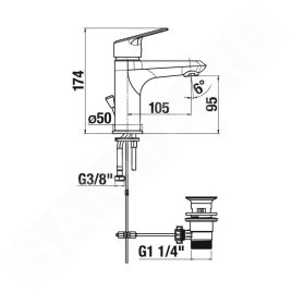 Jika Talas Trendy - Mitigeur de lavabo avec vidage, chrome H3112E10041111