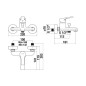 Jika Cube - Mitigeur de baignoire, chrome H3211W70044001