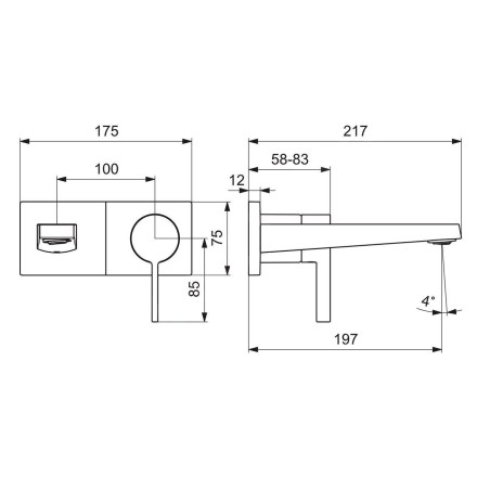 Hansa Loft - Mitigeur de lavabo encastré, chrome 57572183