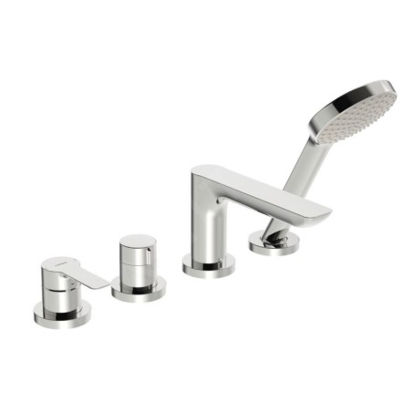 Hansa Ligna - Mitigeur pour montage sur bord de baignoire, installation 4 trous, chrome 06442473