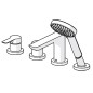 Hansa Ligna - Mitigeur pour montage sur bord de baignoire, installation 4 trous, chrome 06442473 Hansa Ligna - Mitigeur pour montage sur bord de baignoire, installation 4 trous, chrome 06442473