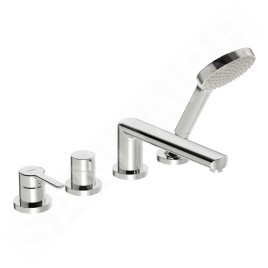 Hansa Ronda - Mitigeur pour montage sur bord de baignoire, installation 4 trous, chrome 03402473