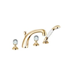 Kludi Adlon - Mitigeur de baignoire avec vidage, installation à 4 trous, doré 5152445G4