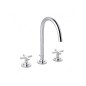 Kludi Nova Fonte - Mitigeur de lavabo avec vidage et bec orientable, installation trois trous, chrome 201430520