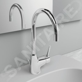 Ideal Standard CeraLine - Mitigeur de lavabo avec vidage et bec orientable, chrome BC195AA
