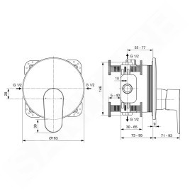Ideal Standard Cerafine O - Robinetterie de douche encastrée, chrome A7349AA